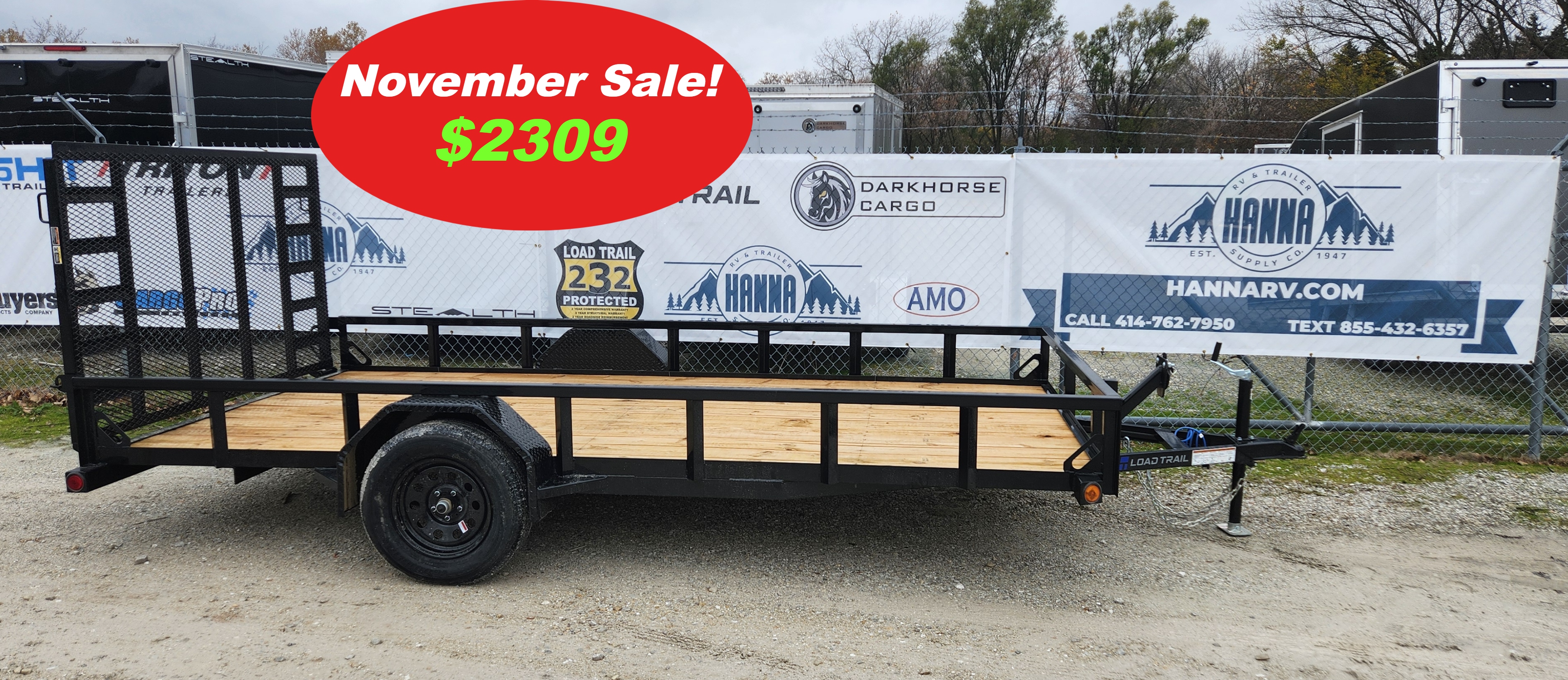 Load Trail 83 X14 Single Axle Steel Angle Frame Utility Trailer with Ramp Gate